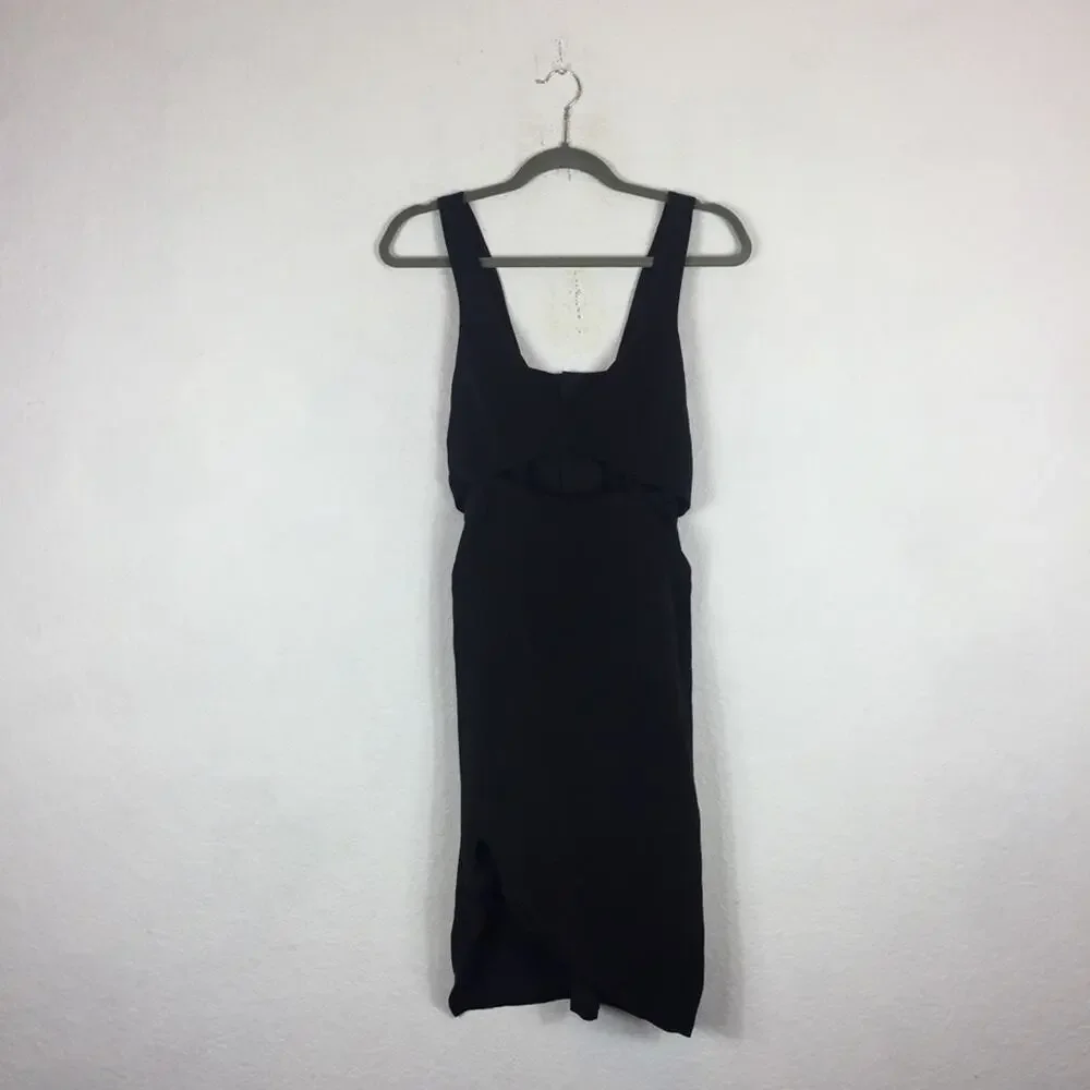 Stylestalker Maya Black Midi Dress Medium Bodycon Cut Out Party Cocktail - Picture 3 of 12